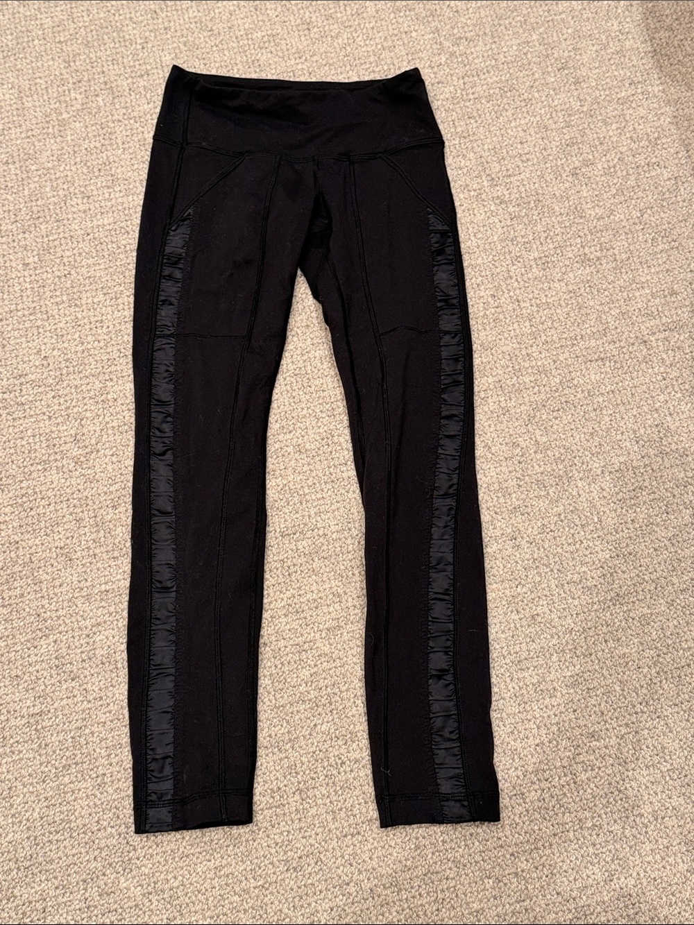 lululemon athletica Black Leggings with Shiny Side Panels